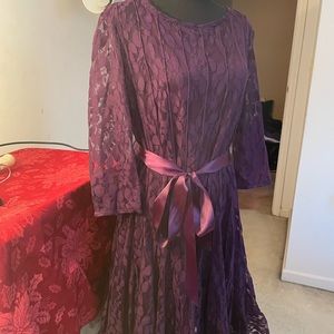 Purple Lace Dress with Spaghetti Strap Dress under
